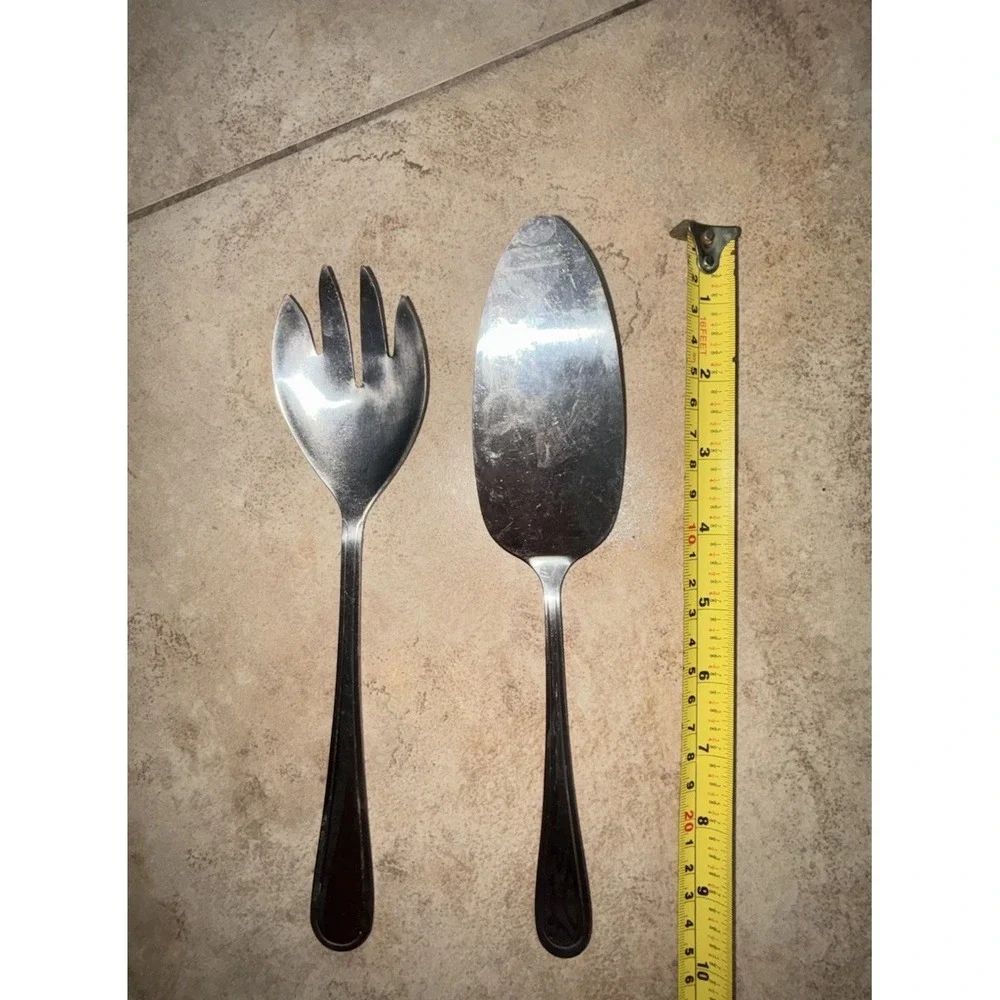 Vintage Stainless Steel Serving Set Salad Fork Pie Cake Server 2 Pc 10